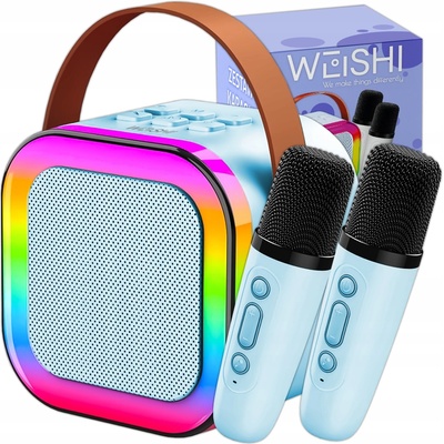KARAOKE SADA PRO DĚTI BLUETOOTH REPRODUKTOR USB LED MIKROFON 2KS DÁREK