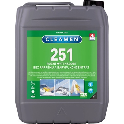Cleamen 251 koncentrát prostriedok na ručné umývanie riadu bez parfému a farbív 5 l