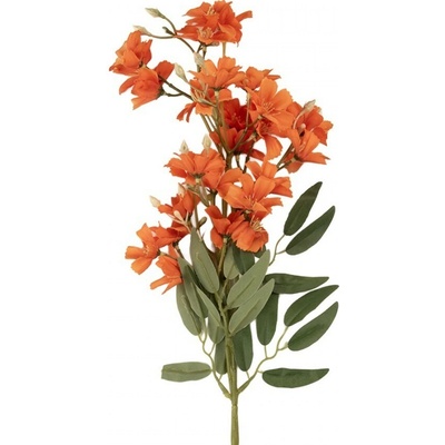Dekorácia vetvička umelá kvetina s oranžovým kvetom - 10*10*72 cm - Clayre & Eef