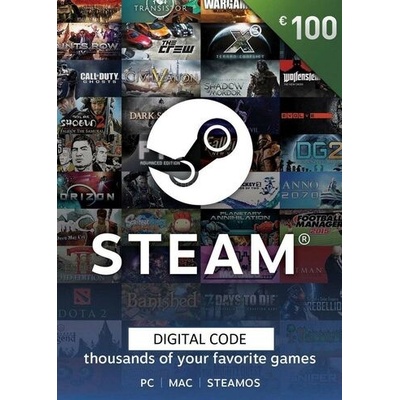 Valve Steam predplatená karta 100 €