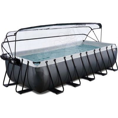 Exit Toys Black Leather pool Bazén s krytom pieskovou filtráciou a tepelným čerpadlom 540x250x122 cm