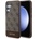 GUESS PU 4G Stripe Leather Hard Case - дизайнерски кожен кейс за Samsung Galaxy S24 (кафяв)
