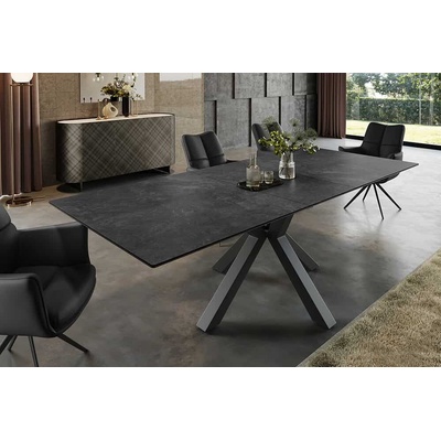 LuxD Dizajnový rozťahovací keramický stôl Age 160-200 cm grafit sivý