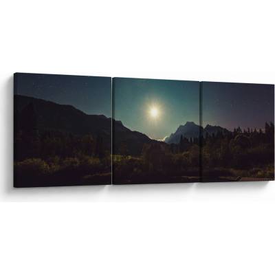 Obraz - noční obloha, třídílný 150x50 cm