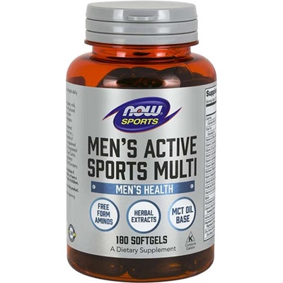 NOW Стимулиращ хардкор NOW Men's Active Sports Multivitamin, 180 гел капсули