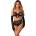 Obsessive Rossay Black 4-pcs Crotchless Set Black S/M