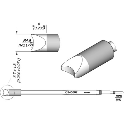 JBC C245662 – pájecí hrot pro kruhové konektory R 4,5 mm