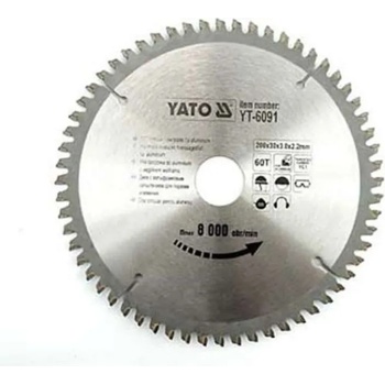Image 1 of TOYA Карбиден диск за циркуляр, за рязане на алуминий YATO, Ф 200 x 30, T 60 (6091)