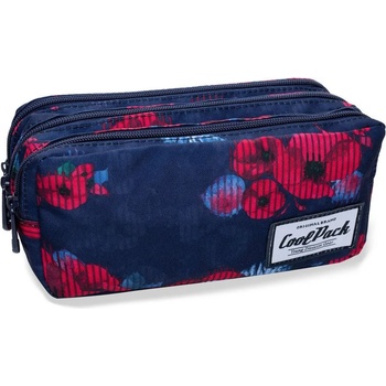COOLPACK Правоъгълен ученически несесер Cool Pack Primus - Red Poppy, с 3 отделения (B60025)
