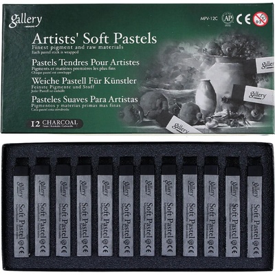 Mungyo Soft Pastels Charcoal sada 12 ks