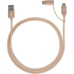 Torrii Изключително здрав кевларен кабел за устройства с microUSB и USB-C (1 метър) - Torrii KeVable 2-in-1 Universal USB Cable (1 meter) (златист) (TOR-KEV-08)