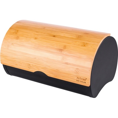ADS Кутия за хляб ADS - Steel, 37.7 x 24.3 x 20.4 cm, с бамбуков капак (020401752)