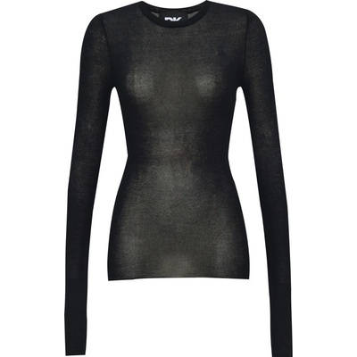 DONNA KARAN MIKINA L/S ROUND NECK SWEAT BLACK