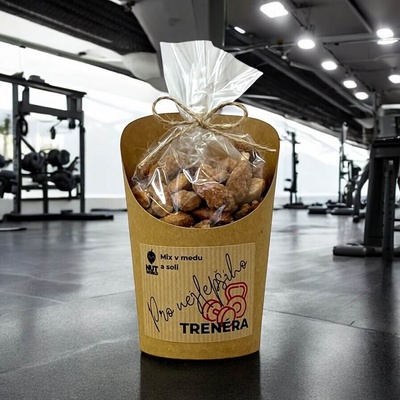 Nutworld Mix ořechů v medu a soli v celofánku a kelímku pro trenéra 180 g
