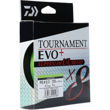 Daiwa Splietaná šnúra Tournament X8 EVO+ Super Slim UL Braid Chartreuse 135 m 0,06 mm 5,40 kg