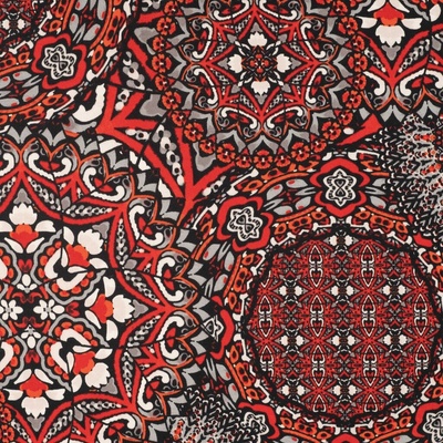 Strima Viscose Stretch Print - marrakesh, červená