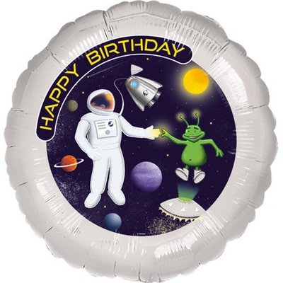 Amscan Foliový balonek Vesmír Happy Birthday 45 cm