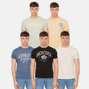 Duck and Cover Тениска Duck and Cover Haltecks 5 Pack T-Shirts - Multi colour