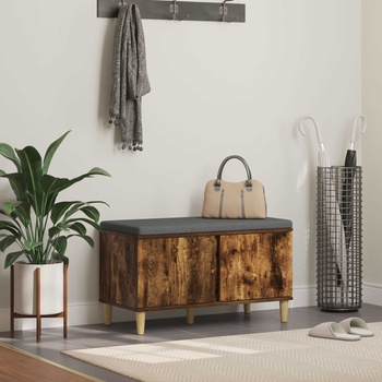 Image 1 of vidaXL Пейка за коридор с възглавница Пушена Дъб 80 x 38 x 46 см (891532)