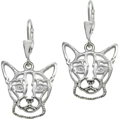 Strieborne Tlapky Abesínska mačka strieborné náušnice 287