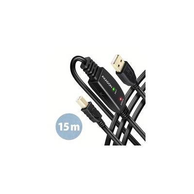 AXAGON ADR-215B, USB 2.0 A-M -> B-M aktivní propojovací / repeater kabel, 15m