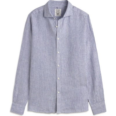 Ecoalf Мъжка риза с копчета Ecoalf Alfredo Linen Stripes Shirt - White Navy Stripes (033-2998-0211)