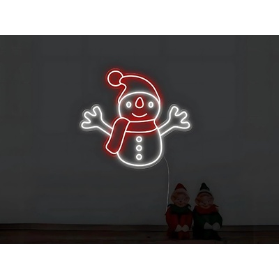 Fotověci Neonový Nápis Neon LED Sněhulák Snowman Vánoční Zimní Dekorace Vánoce (Vyrábíme i na Míru)