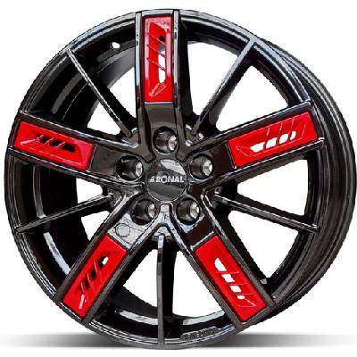 Ronal R67 8x19 5x108 ET45 jetblack red right