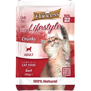 Petnutrition Паучове за котки Princess Lifestyle Pouches Chunks 100гр - Различни видове