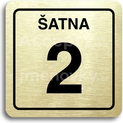 ACCEPT Piktogram šatna 2 - zlatá tabulka - černý tisk