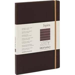 Fedrigoni Тетрадка Ispira, A5, широки редове, шита, твърда корица, 96 листа, кафява (19714801)