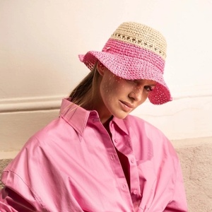  Дамска лятна bucket hat шапка HatYou | Натурален/Цикламен