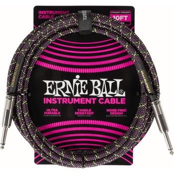 Ernie Ball Braided Instrument Cable Straight/Straight 3 m Директен - Директен Инструментален кабел (P06427)