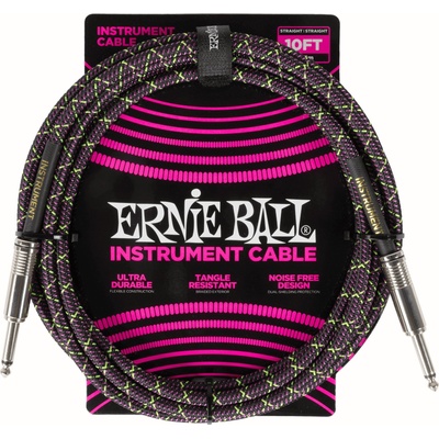 Ernie Ball Braided Instrument Cable Straight/Straight 3 m Директен - Директен Инструментален кабел (P06427)