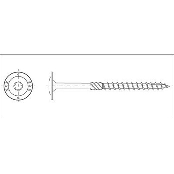 Vrut konštrukčná tanierová hlava TORX40 10,0x280 zinok biely