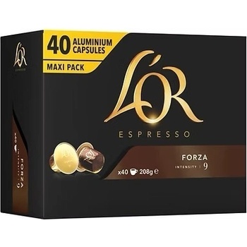 40 бр. кафе капсули L' OR Espresso FORZA 9 съвместими с кафемашини NESPRESSO