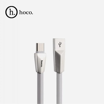 Data кабел Hoco X4 Zinc Alloy rhombus type-c USB Charging Cable- Бял