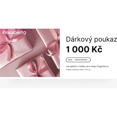 Dárkový poukaz v hodnotě 1000 Kč Růžový v elektronické podobě