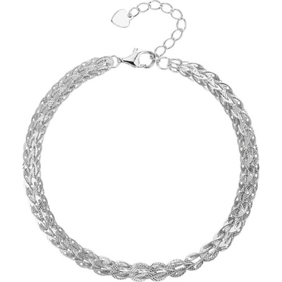 Bealio 04659 stříbrný náramek PLETENÝ skládaný 17+3 cm 03-04659-1865