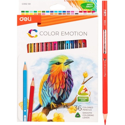Deli Group Co Ltd trojhranné pastelky 36 barev Color Emotion EC00230 661546