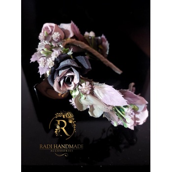 Radi handmade Диадема с лилави рози и лилави листа (699)