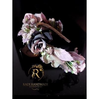Radi handmade Диадема с лилави рози и лилави листа (699)