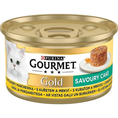 Gourmet Gold Cat Savoury Cake kuře s mrkví 85g – Zboží Mobilmania