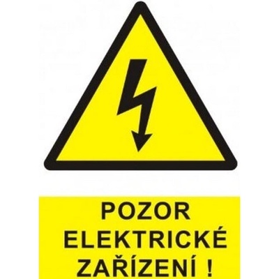 Značení č.49 Pozor elektrické zařízení 6x7 cm – Sleviste.cz