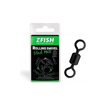 Zfish Obratlík Rolling Swivel Black Matt Veľkosť 8 10ks 28kg