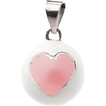 Image 1 of Bola Медальон за бременни Бола - бяло с розово сърце (vk941)