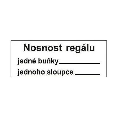 Nosnost regálu 210x80mm samolepka