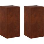 vidaXL Стойка за растения 2 pcs Ръждясало 30 x 30 x 60 cm (8012487)