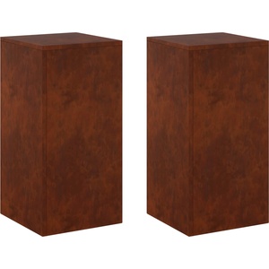 vidaXL Стойка за растения 2 pcs Ръждясало 30 x 30 x 60 cm (8012487)