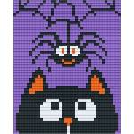 Bright Toys Мозайка с пиксели Bright Toys, 40x50 пиксела - Коте и паяк (BT50003-Spider)
